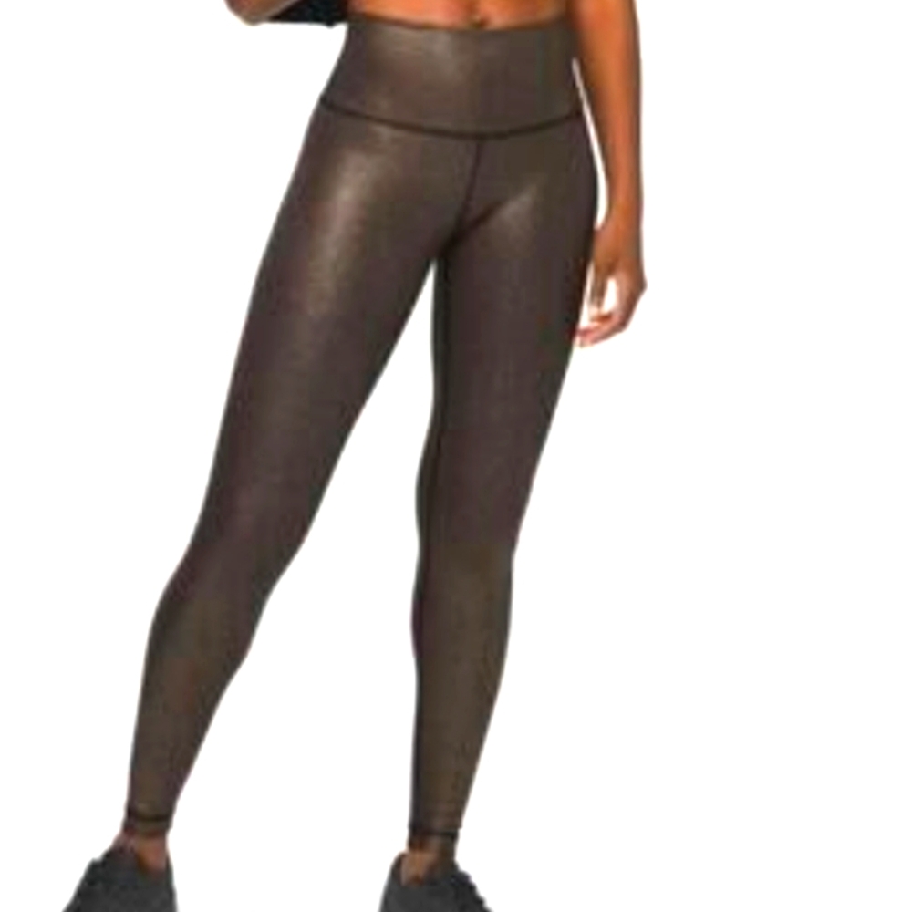 Lululemon Wunder Under High-Rise Tight *Foil 28" Foil Print Black Copper Size 2